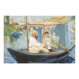 Edouard Manet - Monet Painting on His Studio Boat Photo Print