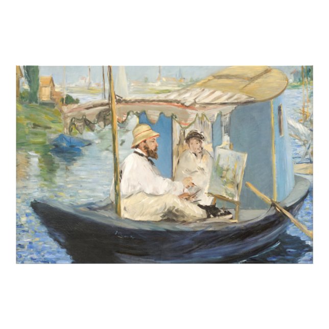 Edouard Manet - Monet Painting on His Studio Boat Photo Print (Front)