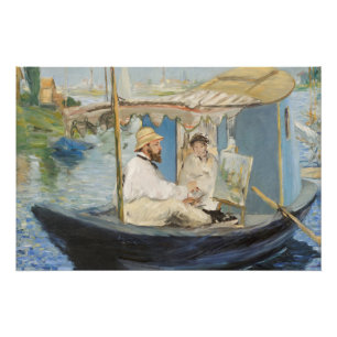 Edouard Manet - Monet Painting on His Studio Boat Poster