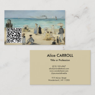 Edouard Manet - On the Beach, Boulogne - QR Code Business Card