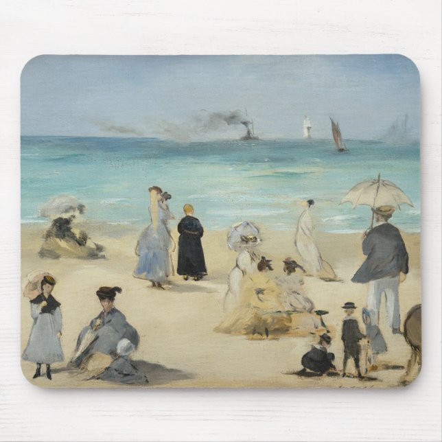 Edouard Manet - On the Beach, Boulogne-sur-Mer Mouse Mat (Front)