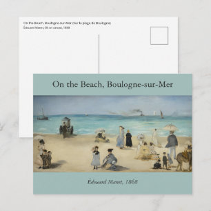 Edouard Manet - On the Beach, Boulogne-sur-Mer Postcard