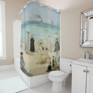 Edouard Manet - On the Beach, Boulogne-sur-Mer Shower Curtain