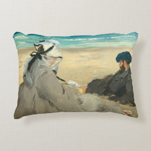 Edouard Manet - On the Beach Decorative Cushion