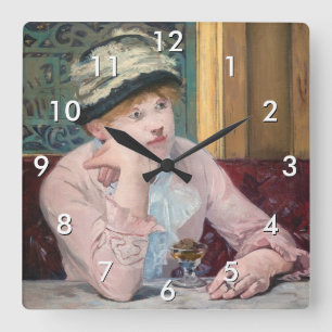 Edouard Manet - Plum Brandy Square Wall Clock