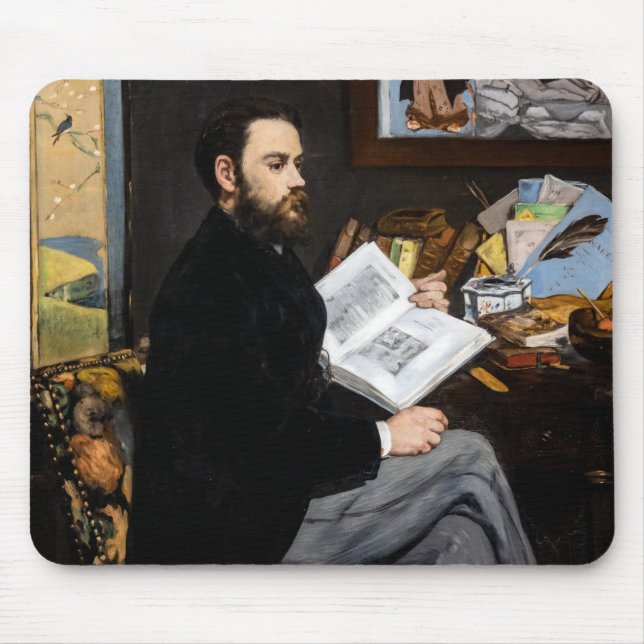 Edouard Manet - Portrait of Emile Zola Mouse Mat (Front)