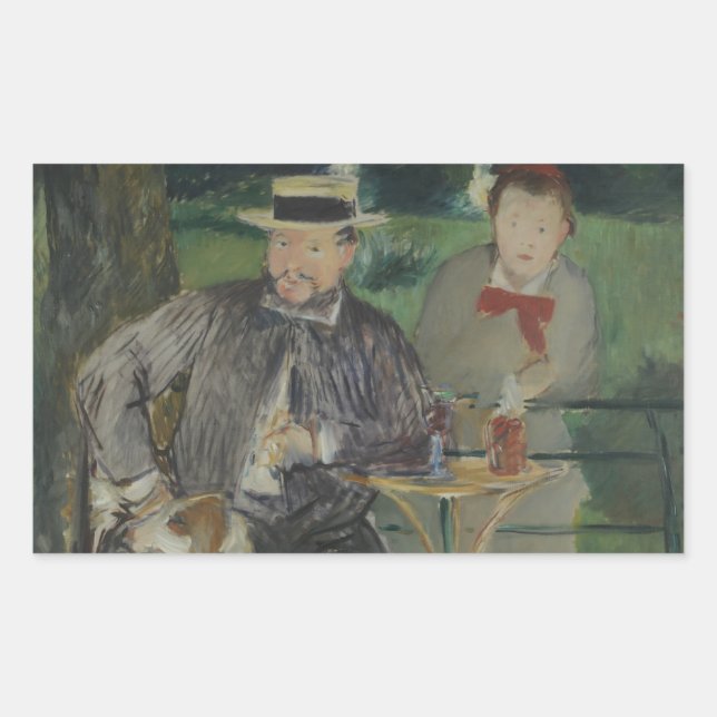 Edouard Manet - Portrait of Ernest Hoschedé Rectangular Sticker (Front)