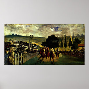 edouard Manet - race at Longchamp Poster