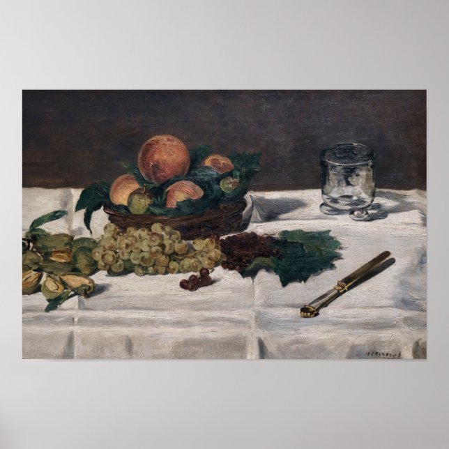 Edouard Manet - Still Life, Fruits on a Table Poster (Front)
