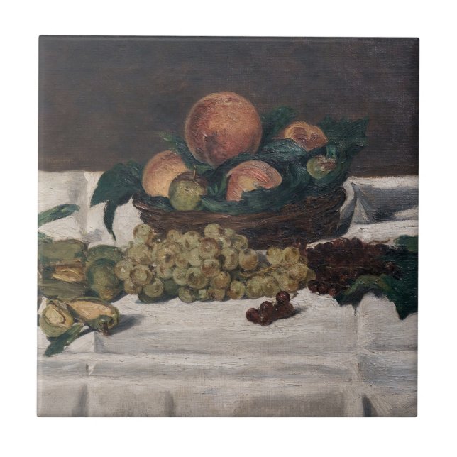Edouard Manet - Still Life, Fruits on a Table Tile (Front)