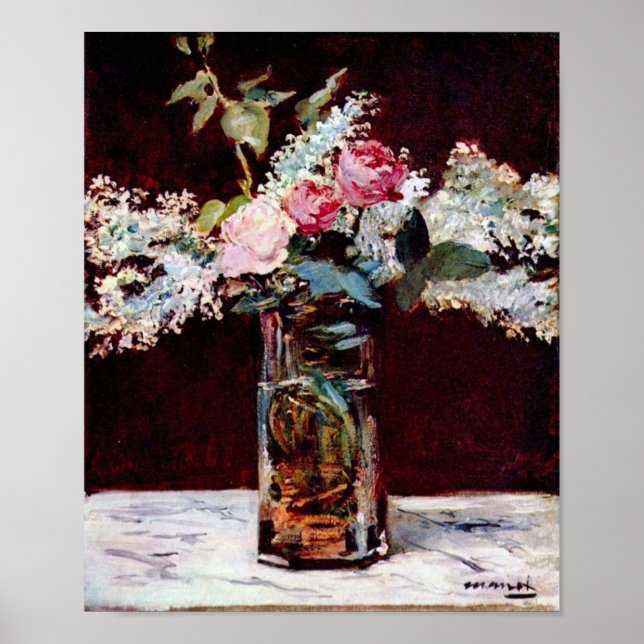 Edouard Manet - Still life lilac and roses Poster (Front)