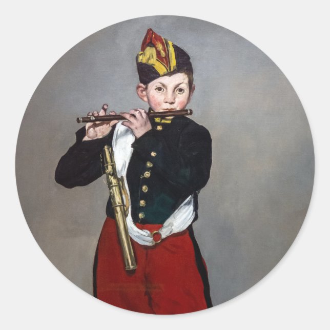 Edouard Manet - The Fifer / Young Flautist Classic Round Sticker (Front)