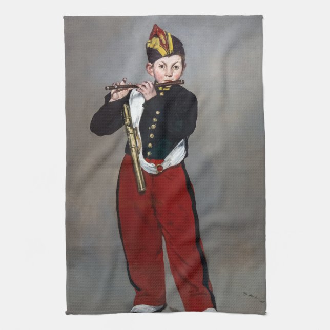 Edouard Manet - The Fifer / Young Flautist Tea Towel (Vertical)