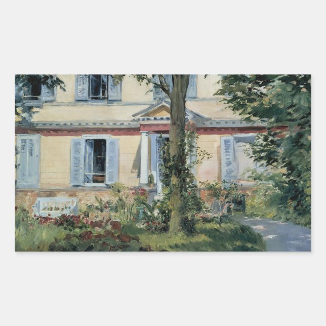 Edouard Manet - The House at Rueil Rectangular Sticker (Front)