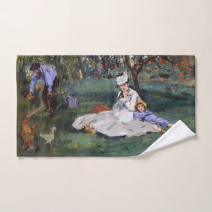 Edouard Manet - The Monet family in their garden Bath Towel Set