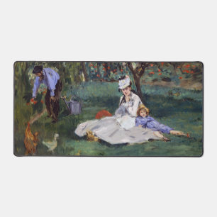 Edouard Manet - The Monet family in their garden Desk Mat