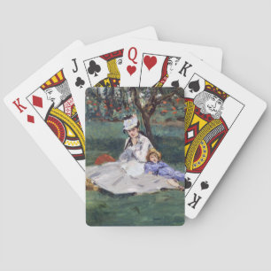 Edouard Manet - The Monet family in their garden Playing Cards