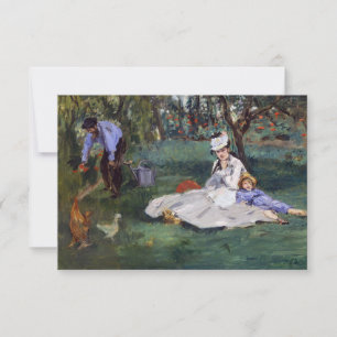 Edouard Manet - The Monet family in their garden Thank You Card