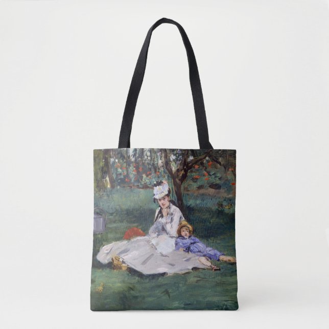 Edouard Manet - The Monet family in their garden Tote Bag (Front)