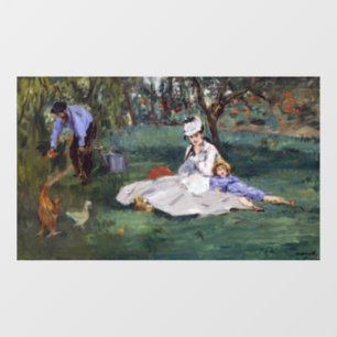 Edouard Manet - The Monet family in their garden Window Cling
