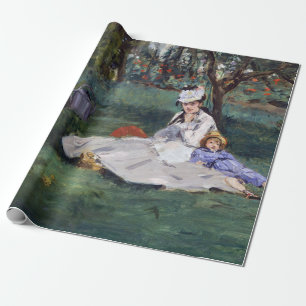 Edouard Manet - The Monet family in their garden Wrapping Paper