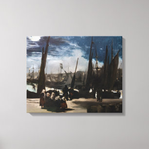 Edouard Manet - The Port of Boulogne by Moonlight Canvas Print