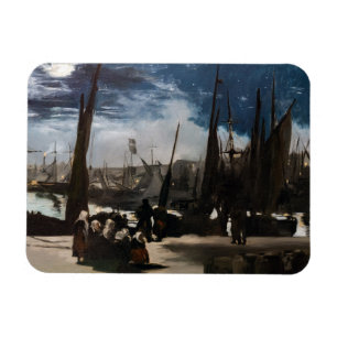 Edouard Manet - The Port of Boulogne by Moonlight Magnet