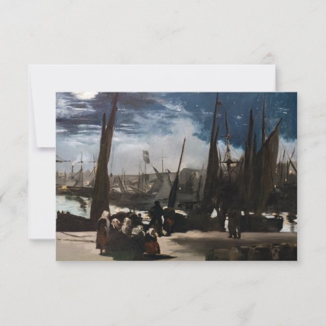 Edouard Manet - The Port of Boulogne by Moonlight  Thank You Card (Front)