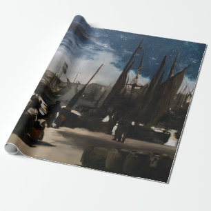 Edouard Manet - The Port of Boulogne by Moonlight Wrapping Paper