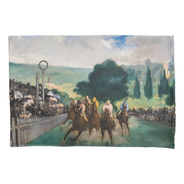Edouard Manet - The Races at Longchamp Pillowcase (Front)