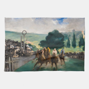 Edouard Manet - The Races at Longchamp Tea Towel