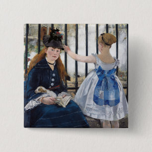 Edouard Manet - The Railway 15 Cm Square Badge