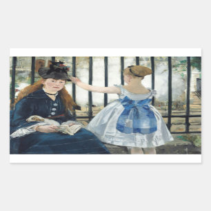 Edouard Manet - The Railway Rectangular Sticker