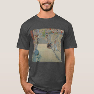 Édouard Manet - The Rue Mosnier with Flags T-Shirt