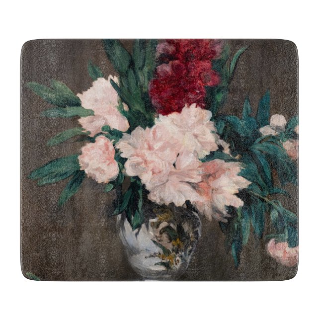 Edouard Manet - Vase of Peonies on  Small Pedestal Cutting Board (Front)
