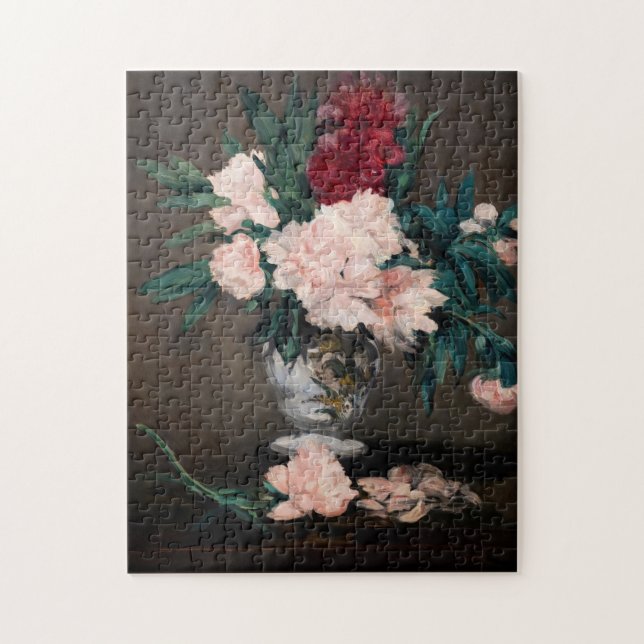 Edouard Manet - Vase of Peonies on  Small Pedestal Jigsaw Puzzle (Vertical)