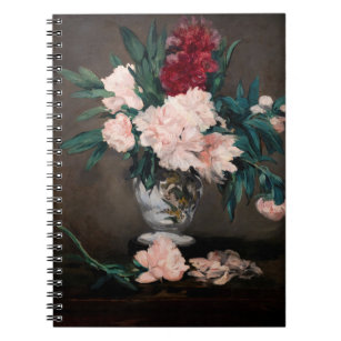 Edouard Manet - Vase of Peonies on  Small Pedestal Notebook