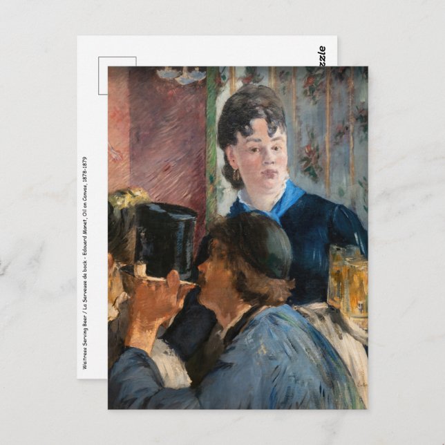 Edouard Manet - Waitress Serving Beer Postcard (Front/Back)