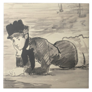 Edouard Manet - Woman Lying on the Beach Tile