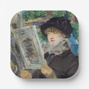 Edouard Manet - Woman Reading Paper Plate