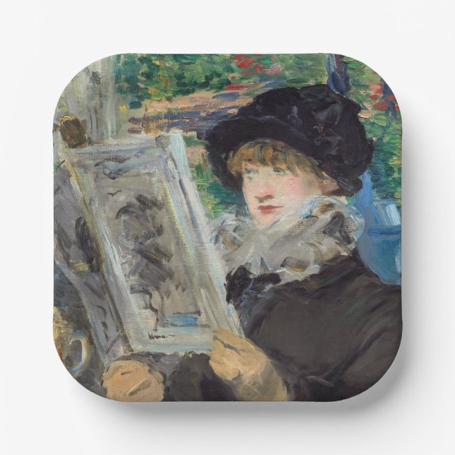 Edouard Manet - Woman Reading Paper Plate (Front)