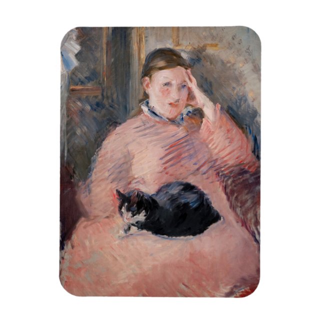 Edouard Manet - Woman with a Cat Magnet (Vertical)