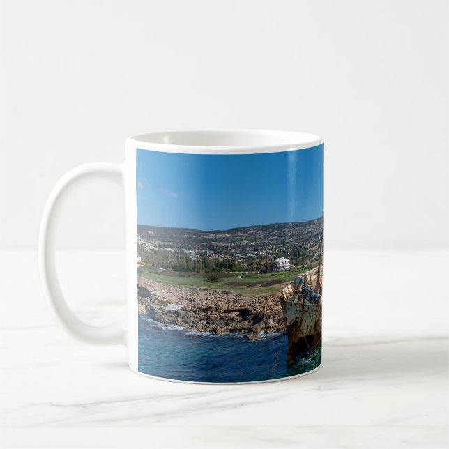 Edro III shipwreck Paphos, Cyprus Coffee Mug (Left)
