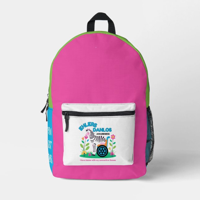 EDS Awareness Zebra Backpack (Front)