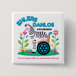 EDS Awareness Zebra Button 