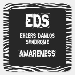 EDS Awareness Zebra Print Square Sticker