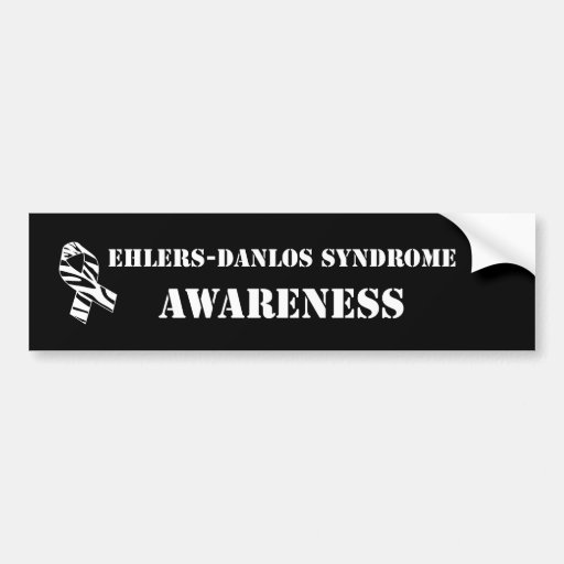 Image of EDS Awareness Zebra Ribbon Black Bumper Stickers