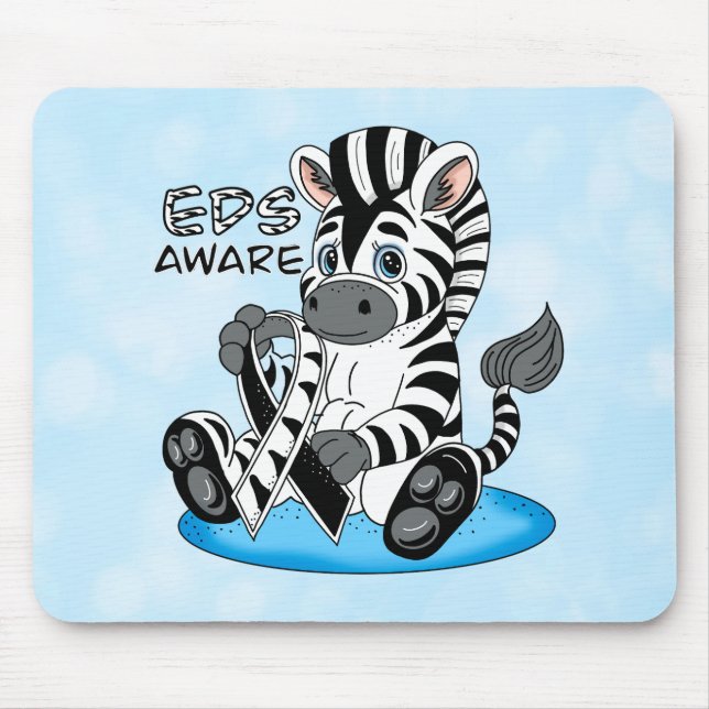 EDS Awareness Zebra Ribbon  Mouse Mat (Front)