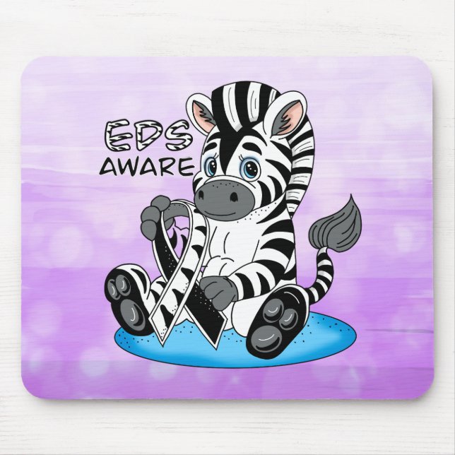 EDS Awareness Zebra Ribbon  Mouse Mat (Front)