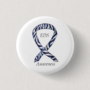 EDS Awareness Zebra Stripe Ribbon Custom Pin